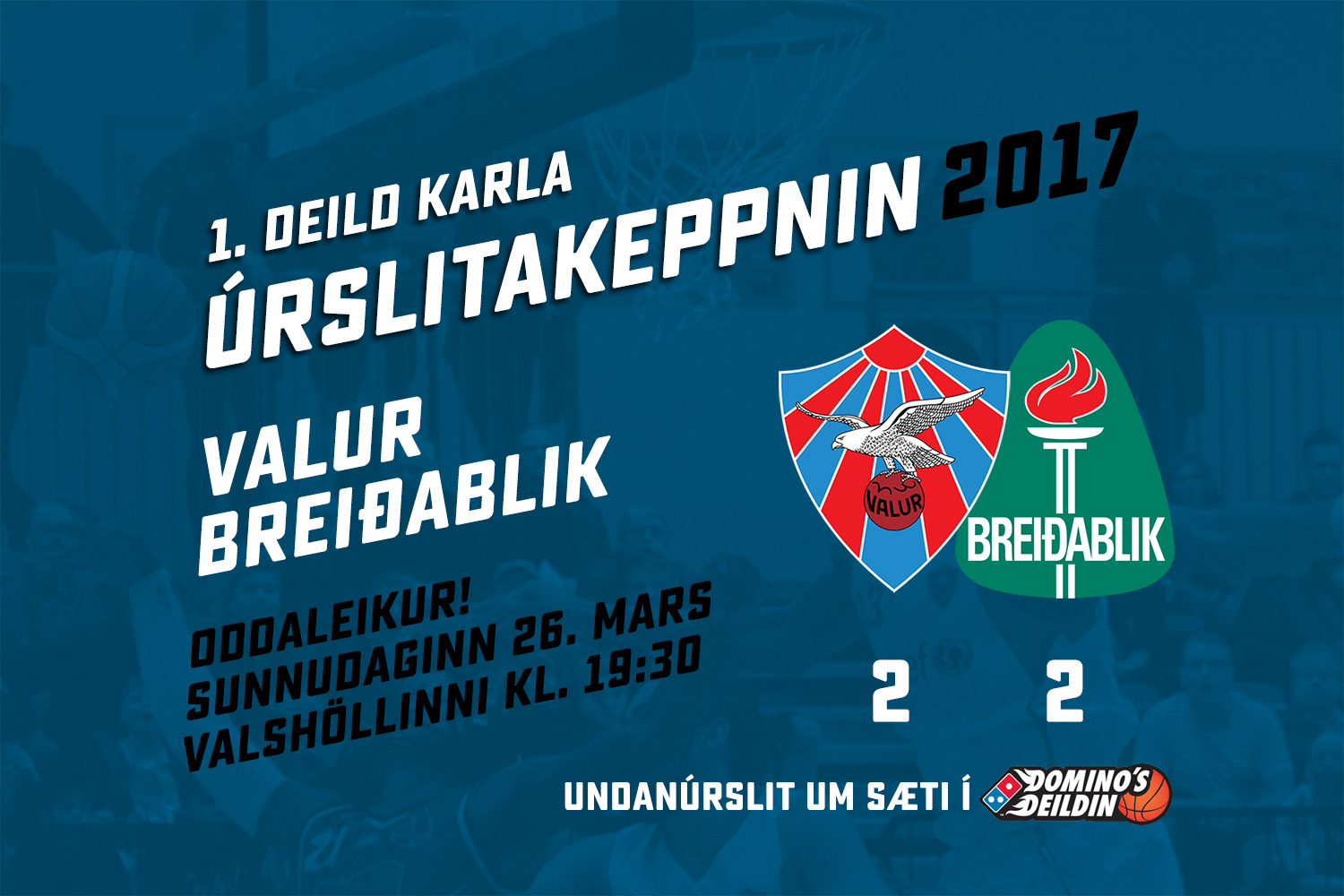 Oddaleikur í kvöld · Valur-Breiðablik í undanúrslitum 1. deildar