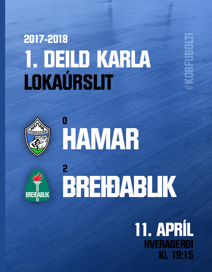 1. deld karla: Hamar-Breiðablik í kvöld