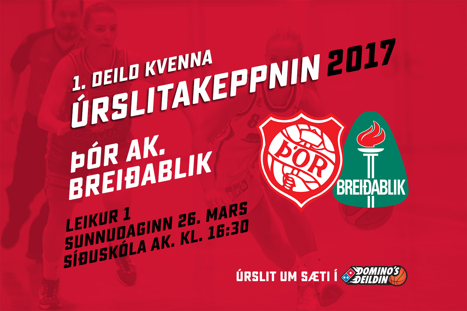 Úrslitakeppni 1. deldar kvenna - Frestað til morguns!