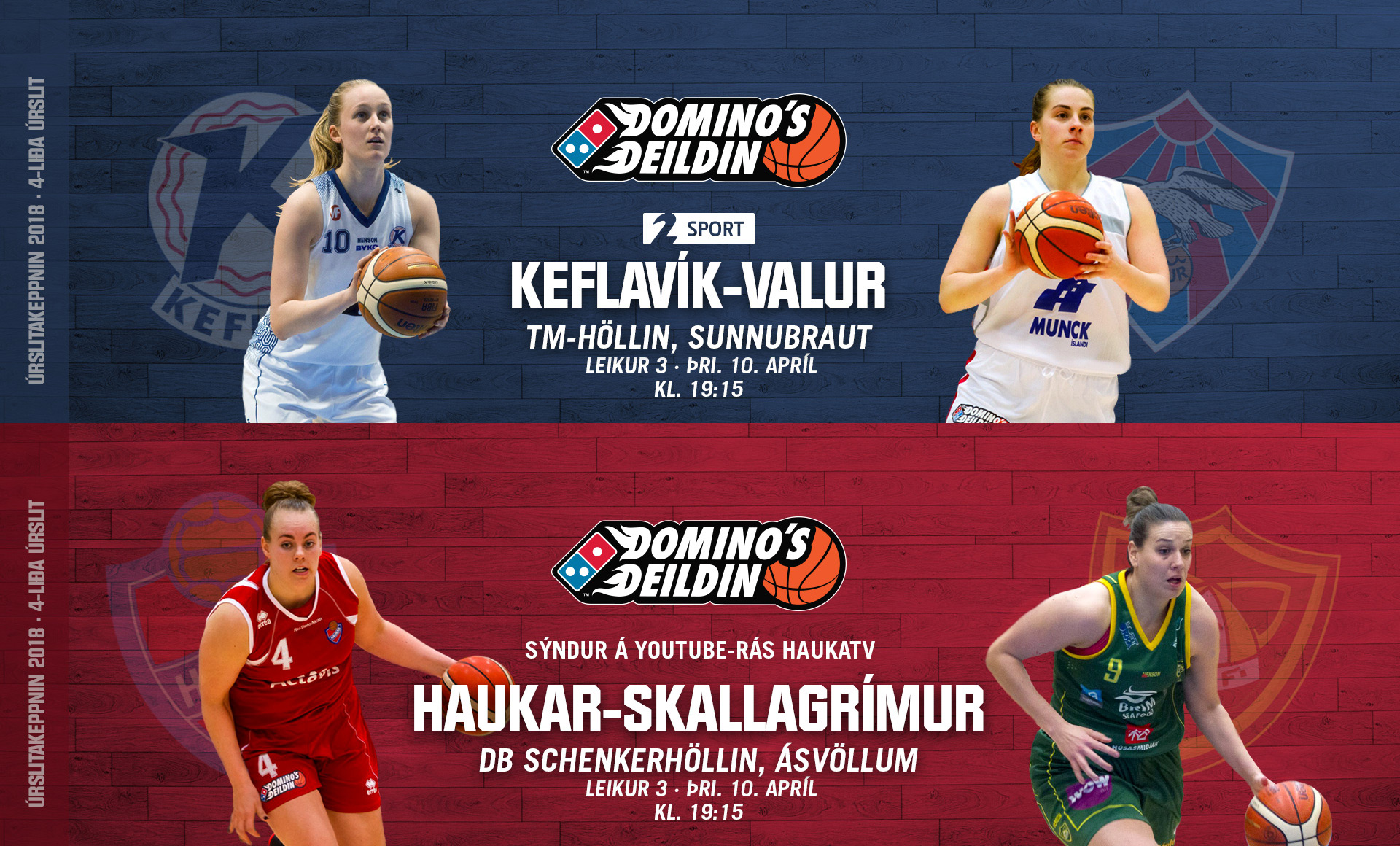 Domino's deild kvenna í kvöld · 2 leikir í kvöld í undanúrslitunum