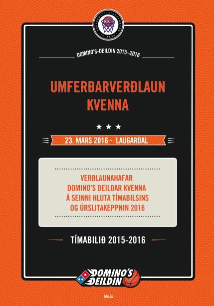 Upplýsingahefti fyrir umferðarverðlaun í seinni hlutanum og úrslitakeppni kvenna