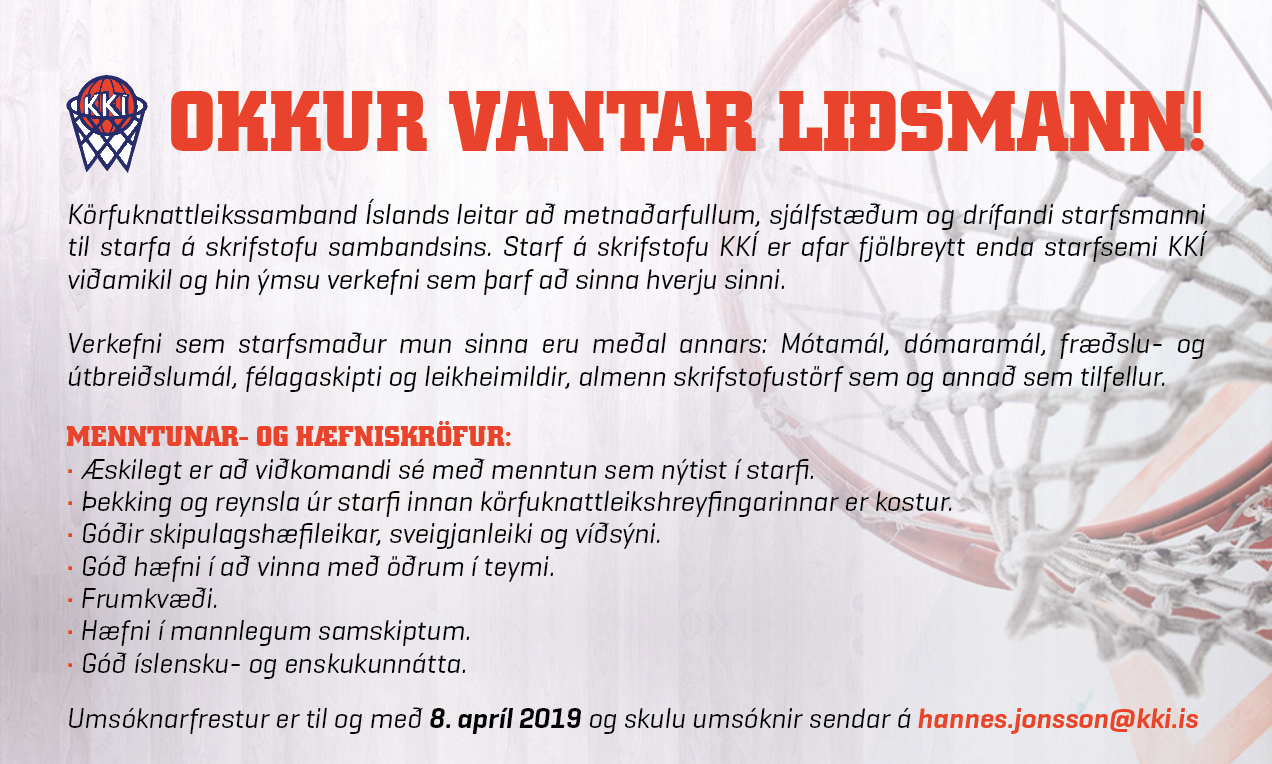 KKÍ óskar eftir liðsmanni!