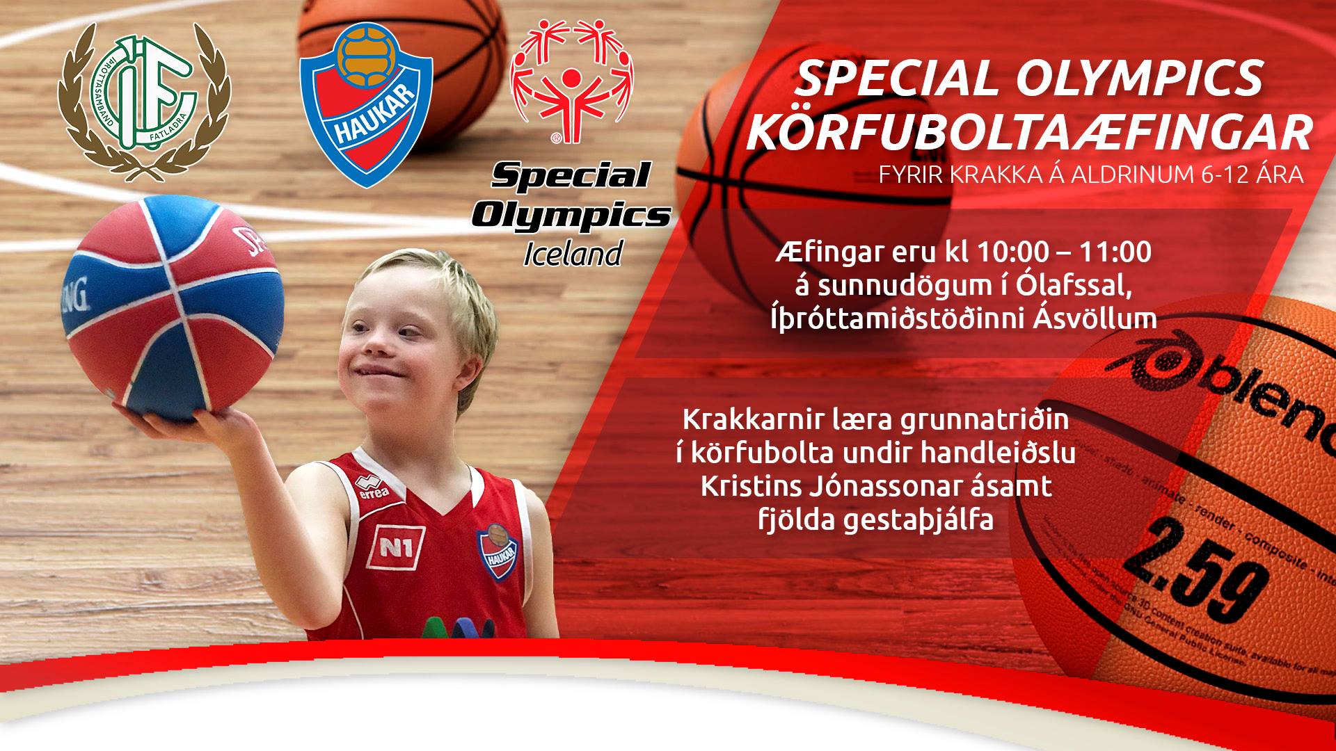 Körfuboltaæfingar fyrir börn með þroskahömlun