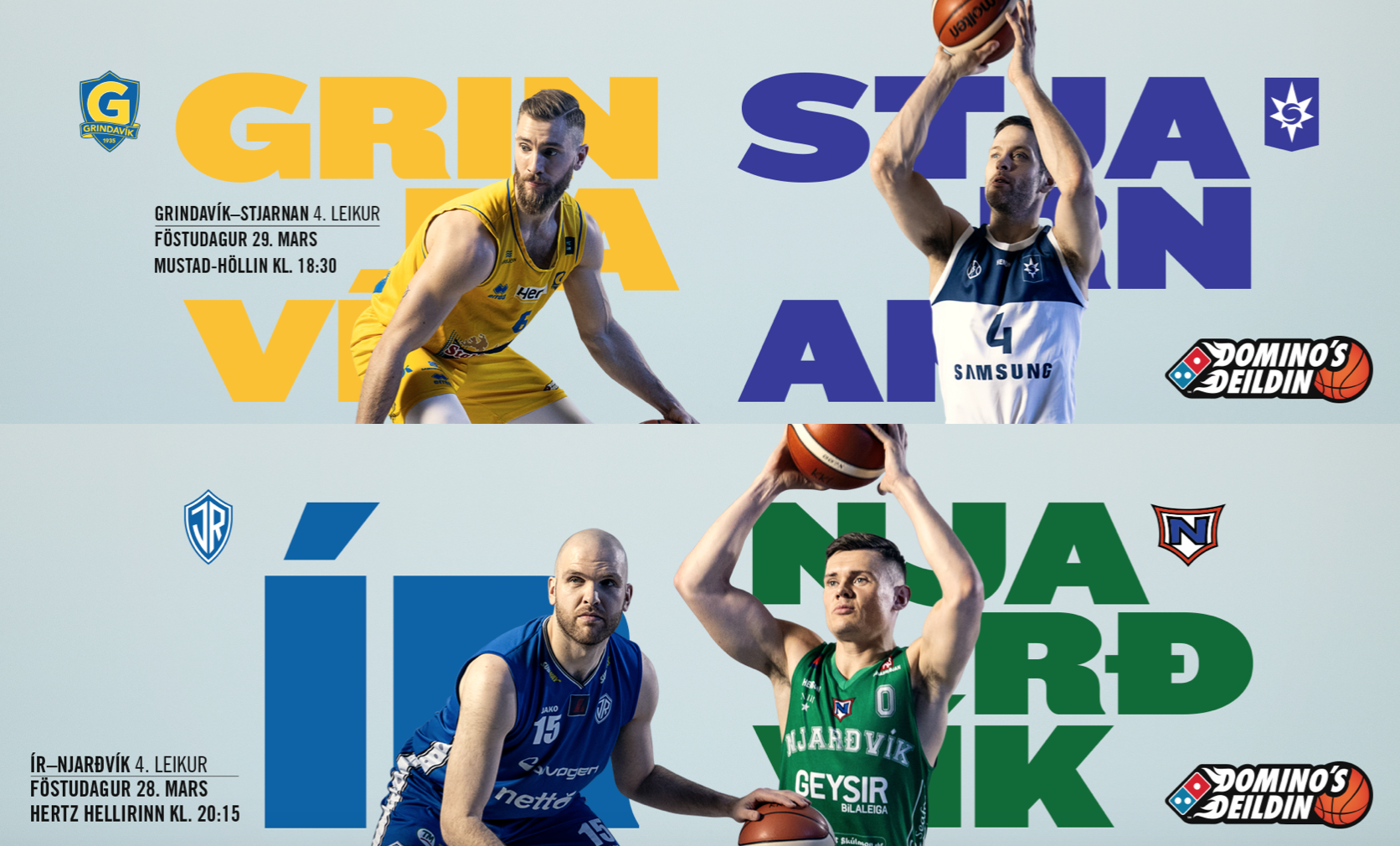 Úrslitakeppni Domino's deildar karla: Grindavík-Stjarnan og ÍR-Njarðvík sýndir beint á Stöð 2 Sport